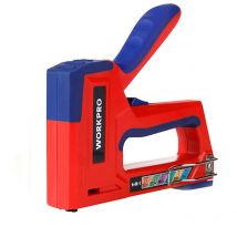 Workpro - Agrafeuse multifonction 6 en 1 au design ergonomique et compatible avec différents types d'agrafes