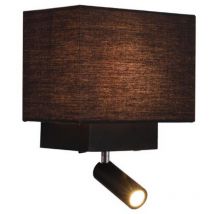 Larissa Lighting - Applique Murale Intérieure Pour Ampoule led E27 Noir Mat zambelis - Blanc chaud - 3000K
