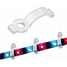 Ahlsen 100 clips de montaje para tira LED de 0.394 in, clips de montaje para tira de luz, soportes de montaje para tira LED (resina epoxi