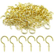 100 Pcs de Crochets à Tasse en laiton de 1, Crochets à Tasse en Métal, Crochets à Vis, Crochets à Vis en Métal Pour Cuisine, Bureau et Chambre à