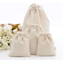 10pcs Pochettes Sachets en Lin Chanvre avec cordon, sac de toile de jute pour Bijoux Cadeau Mariage, anniversaire, fête, faveurs de mariage,