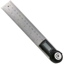 Ahlsen - 1pc Digital Angle Ruler, Protractor, Measures 0-200mm and Angles Made of Stainless Steel with Stop, Zero Point and Large lcd Display,