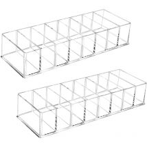 2 pcs Boîte de Rangement Transparente Maquillage 24.88.54.8cm Organiseur Maquillage Transparent Boite Rangement Plastique Compartiment Maquillage