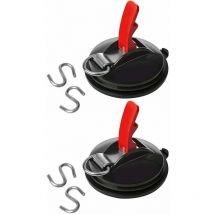 Ahlsen - 2 Pcs Ventouse avec 4pcs Crochets en S,Multifonctionnel Ventouse Camping Crochet d'Aspiration Extra Fort Fixation Support Ventouse Support