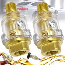 2 Pièces Mini-Graisseur en ligne, Huileur Pneumatique, Mini lubrificateur automatique, Air Comprimé-Mini brouillard lubrificateur 1/4 ', pour Outils
