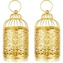 2 Pièces Petites Suspendue Chandeliers pour Bougie Chauffe-Plat Candélabres, Vintage Photophore Décoratives Centre de Table pour Mariage Salon Fête,