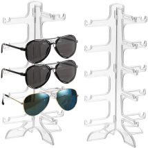 2 Pièces Porte Lunettes de Soleil à 5 Couches Supports de Lunettes en Plastique Support D'Affichage de Setockage de Lunettes pour Stocker Toutes