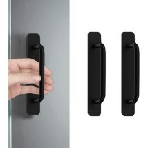 2er-pack Schwarze, Selbstklebende Türgriffe Aus Aluminium Für Küche, Schlafzimmer, Kleiderschrank, Badezimmer (147 Mm) - Ahlsen