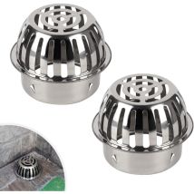 Ahlsen 2PCS Filtre de Gouttière 97mm en 304 Inox, Crapaudine de Gouttière, Protection des Tuyaux contre les Feuilles, le Blocage