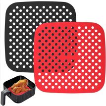 Ahlsen - 2pcs Revêtements en Silicone Antiadhésifs pour Friteuse à Air - Accessoires pour Friteuse sans Huile, Non-Stick, AirFryer, Papier sulfurisé