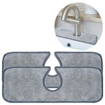 2pcs Tapis Absorbant pour Robinet De Cuisine, Protection Contre Les éclaboussures d'évier de Robinet de Cuisine, Tapis Absorbant Enveloppant de