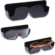 3pcs Porte-lunettes de voiture - Support de rangement autocollant avec rembourrage en feutre pour lunettes dans la voiture - Boîte de rangement