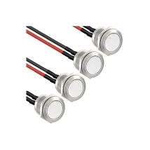 Ahlsen 4× 16mm Momentané Bouton-Poussoir Étanche en Acier Inoxydable Bouton-Poussoir, boutons de sonnette 12V 2A 250V, pour voiture, PC, lampe de