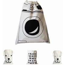 4 pièces Grand Sac à Linge en Toile avec Cordon de Serrage pour Jouets Stockage Voyage Lave-linge - Ahlsen