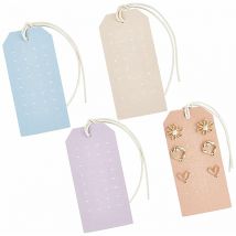 Ahlsen - 4Pcs 4 Couleurs Porte-boucles d'oreilles portatif en cuir Trou de 1mm Présentoirs de boucles d'oreilles en simili cuir Porte pour boucles