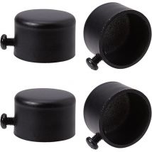 4pcs Embouts de Tringle à Rideau Embouts de Rideau en Métal Noir Embouts avec Vis Embouts de Tringle à Rideau Cylindriques de 28 mm Têtes pour Rideau