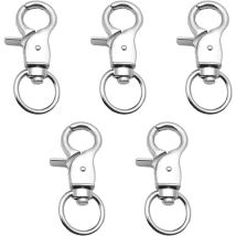 5 Pcs Mousqueton Porte Clé, Mousqueton Pivotant Multifonction, Mini Mousquetons Pivotants De Alliage De Zinc Chaîne de Chien Crochet de Porte-Clé,