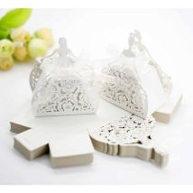 Ahlsen - 50 Pièces Petite boîte cadeau,Boîte Cadeaux,Bonbons Boite Cadeau avec Ruban,Boîtes de Bonbons Noël,Pour Cadeau De Bricolage, Mariage, FêTe