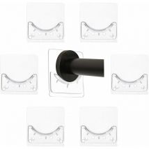 6Pcs Titulaire De Tringle à Rideau Adhésif Bain Tige à Rideau Pôle Support Serviette Mural Placard Pôle Tige Crochets Bar De Douche Montage