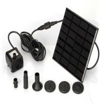 Ahlsen - 7V 1.2W Pompe Solaire Pour Fontaine, Pompe à Eau Solaire avec 6 Buses Kit de Fontaine Submersible sans Brosse,1111cm,Longueur de ligne 3m