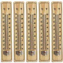 Ahlsen - 8 Pcs Thermomètre à Bois pour Intérieur,thermomètre en Bois pour Mesurer La Température L'intérieur Et L'extérieur,L'énergie,Thermomètre