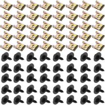 80 Pcs U-Clips et Vis Kit Universal Metal Écrous et Boulons pour Auto Clips de Fixation Voiture Kit de Clip à Vis et Écrou Écrous Fixation pour