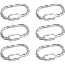 A set of 6 M4 stainless steel quick connecting rods with stainless steel lock buckles with oval screws, very durable, suitable for outdoor/indoor,
