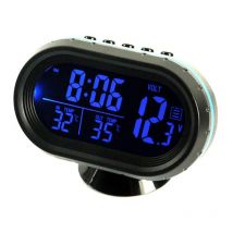 Xinuy - Ahlsen Auto-Digital-Thermometer-Voltmeter-Uhr-Alarm-Monitor, multifunktionale Auto-Meter-Uhr-Spannungs-Gefriertemperatur-Anzeige,