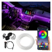 Auto-Innenbeleuchtung, Auto-LED-Lichtstreifen, mit Bluetooth-App-Steuerung, mehrfarbige Musiksynchronisations-Auto-Atmosphärenbeleuchtungs-Kits