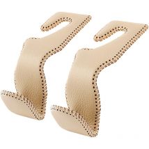 Ahlsen Autohaken für Geldbörsen und Taschen, Aufbewahrungshaken für den Autorücksitz aus beigem Leder, 2er-Set