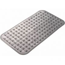 Bath Mat, 70 x 38 cm, Medium Size Non-Slip Rectangle Shower Mat with Suction Cup and Drain Holes, Machine Washable Bathroom Rug (Gray). - Ahlsen