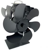 Blades Wood Stove Fan with Thermometer Fireplace Fan Powered Heater Attached to Chimney Pipe for Fireplace, Pellet Stove, Wood Burning Fireplace