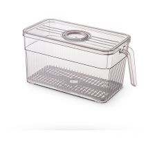 Boite Rangement Frigo Lot de 1, Boîte de Rangement Frigo avec Couvercle et Poignée, Bac Rangement Frigo Fruit et Légumes, Empilable Organisateur