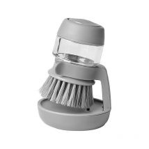Brosse à Vaisselle avec Distributeur de Liquide Vaisselle Rechargeable et Support de Rangement, Gris - Ahlsen