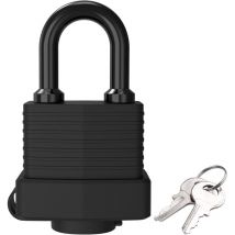 Cadenas à Clé avec Protection Thermoplastique, Cadenas Laiton étanche, Cadenas en Acier Laminé Extérieur Résistant aux Intempéries, pour Casier, Gym,