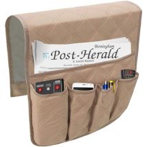 Ahlsen - Chaise Canapé Canapé Accoudoirs Organisateur, 5 Poches Fauteuil De Rangement, pour Tablette, Téléphone, Carnet, Livre, bd, tv Télécommande
