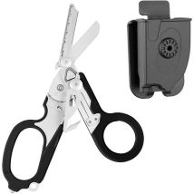 Ciseaux Avec Etui, 6 en 1 Ciseaux Secours Pliant Response, Multifonctions Ciseaux Sauvetage avec Coupe Ceinture,Brise Vitre pour Une Utilisation