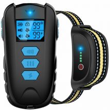 Ahlsen - Collar de entrenamiento para perros con control remoto de 1650 pies, collar de perro impermeable IPX7 con pitido, vibración, choque,