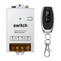 Commutateur de télécommande sans fil Commutateur de télécommande sans fil dc à circuit unique 12v (Blanc) - Ahlsen