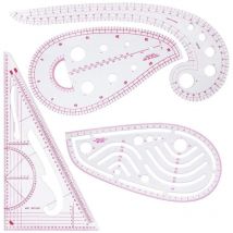 Ahlsen Couture Règle 4 Pièces Règle Métrique Règle de Courbe pour la Couture Modèle de Dessin Outil Sur Mesure pour Vêtements de Bricolage