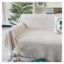 Ahlsen - Couverture de Canapé Couverture de lit Couverture de chaise Couverture de voyage Couverture décorative Housse de canapé 230 x 250 cm(blanche)