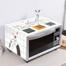 Ahlsen - Couverture de Four à Micro-Ondes, Housse de Protection en Coton Anti-poussière en Lin pour Le Micro-Ondes, Couverture décorative en Tissu