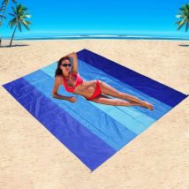 Ahlsen Couverture de Plage Anti Sable, Extra Large Tapis de Plage 210 x 200 cm, Couverture de Plage Tapis Pique-Nique Imperméable pour