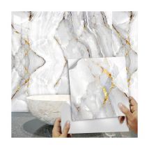 Ahlsen - Credence Adhesive pour Cuisine 30X30 Marbre Doré Stickers Cuisine Stickers Muraux Cuisine Carrelage Adhesif Mural Stickers Salle de Bain