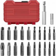 Ahlsen - Damaged screw extractor, 22-piece screwdriver extractor set, screw extractor with separate polishing and extraction bits for damaged bolts
