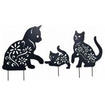 Ahlsen - Dekoration für den Außenbereich, Acryl, schwarze Katze, Metall-Gartenpfähle für den Außenbereich, für Innen- und Gartendekoration
