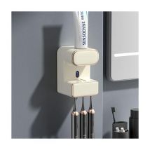Ahlsen Distributeur de Dentifrice Intelligent, Distributeur Automatique de Dentifrice Mural, Porte - Brosse à Dents Rechargeable, Porte - Brosse à