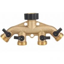 Divisor de grifo de jardín de latón resistente, adaptador de conector de manguera de 2 vías 3/4 '3/4' para riego de jardín - Ahlsen