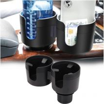 Double Trou Porte-Gobelets de Voiture avec Base Extensible, Porte-Bouteilles Multifonctions 2 en 1 pour Voiture, Accessoires Porte-Bouteilles