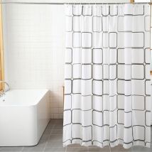 Ahlsen - Duschvorhang, Badezimmervorhang, Badewannenvorhang, Anti-Schimmel-Vorhang, wasserdichter Duschvorhang, Badezimmer-Duschvorhang, 180 x 200 cm